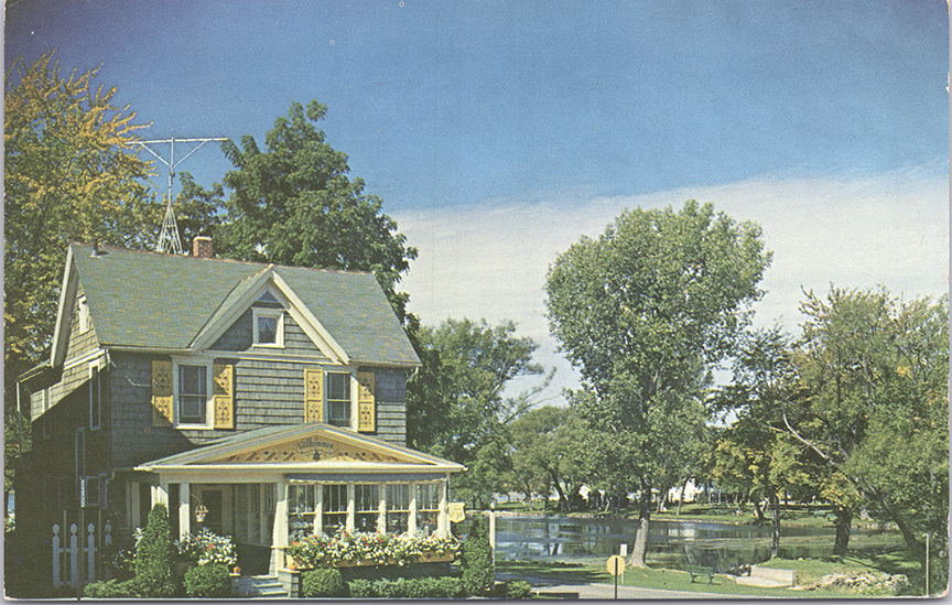 11248-Zenda's Swedish Gift Shop, Mill pond in background - Postmarked 1960