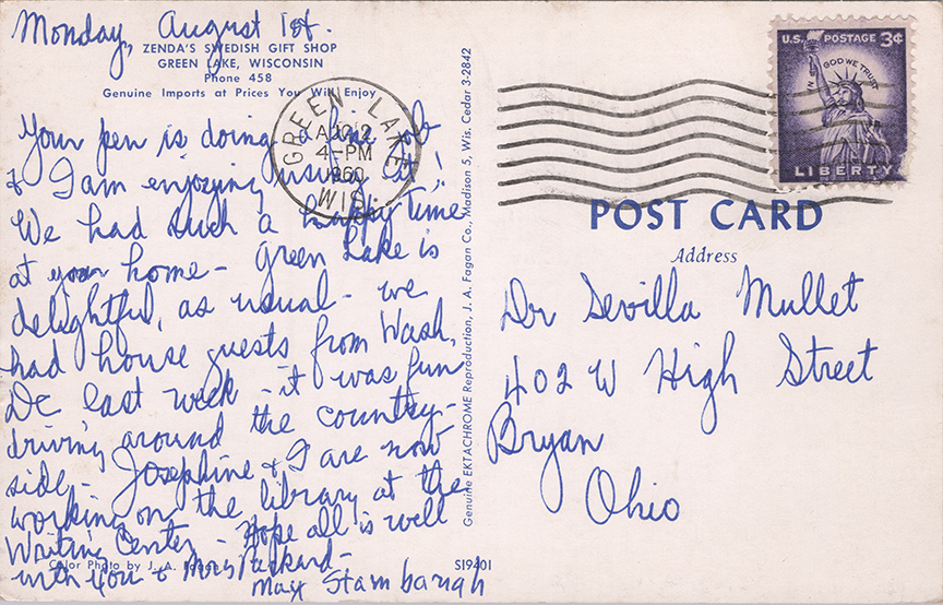 11248b - Zenda's Swedish Gift Shop - Postmarked 1960