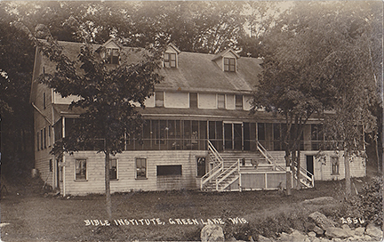 10002-Bible Institute, Green Lake WI 2856-Postmarked 1922