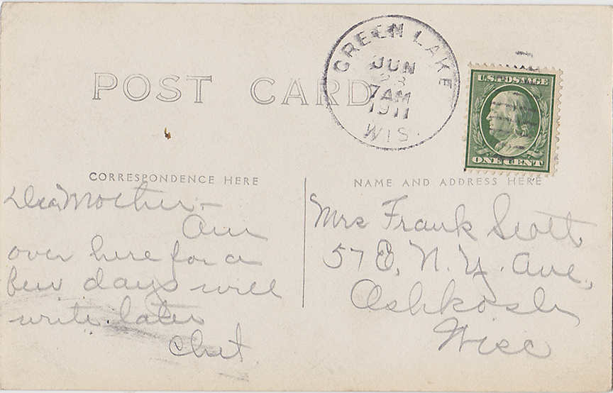 10263-Oakwood Resort - Postmarked 1911