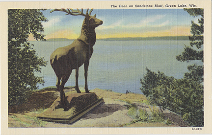 10308-The Deer on Sandstone Bluff, Green Lake, Wis.