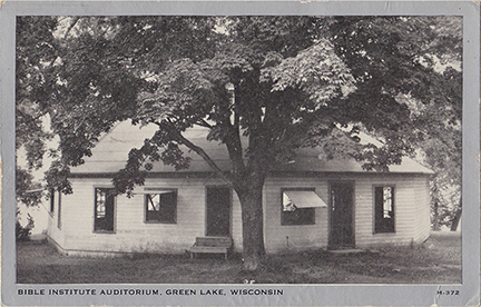 10328-Bible Institute Auditorium, Green Lake, Wisconsin-Postmarked 1944