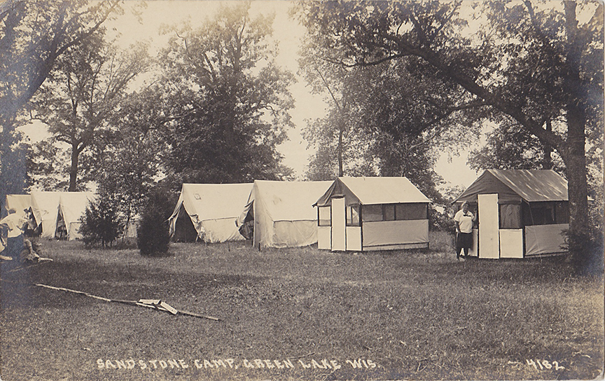 10439-Sand Stone Camp, Green Lake,, WIs-Postmarked 1915