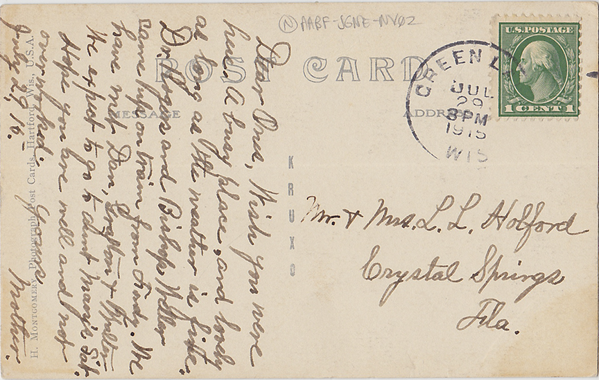 10439-Sand Stone Camp, Green Lake,, WIs-Postmarked 1915