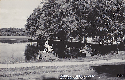 10474-Sunset Point Cabins Green Lake, Wis.-Postmarked 1949