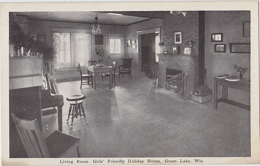 10508-Living Room, Girl's Friendly House, Green Lake, Wis.