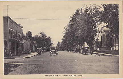 10597-Mill Street looking West, Court House on the right. Looking West up Hill Street from the intersection of Mill Street. The Court House and jail are on the right.