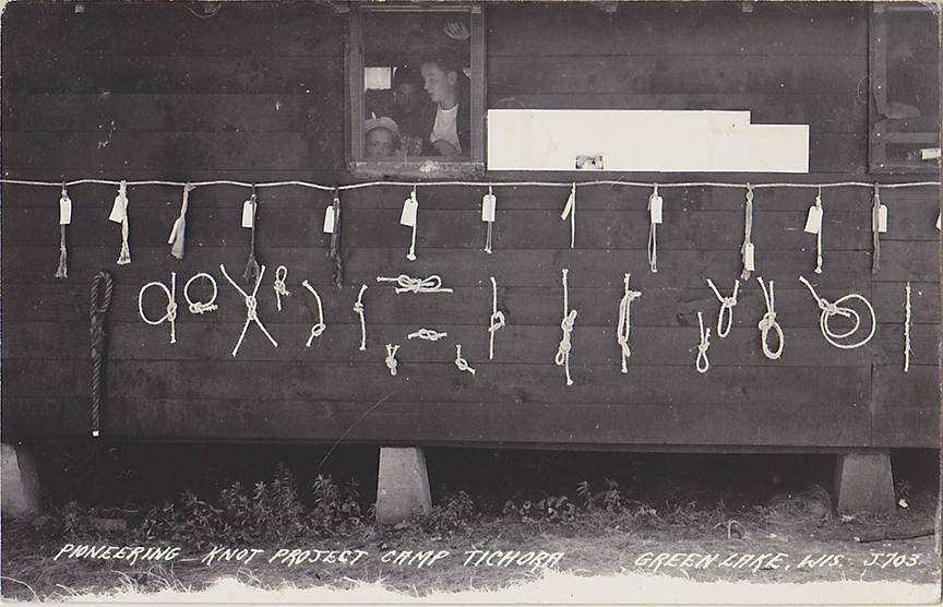 10615-Pioneering- Knot Project Camp Tichora Green Lake, WIS.-Postmarked 1948