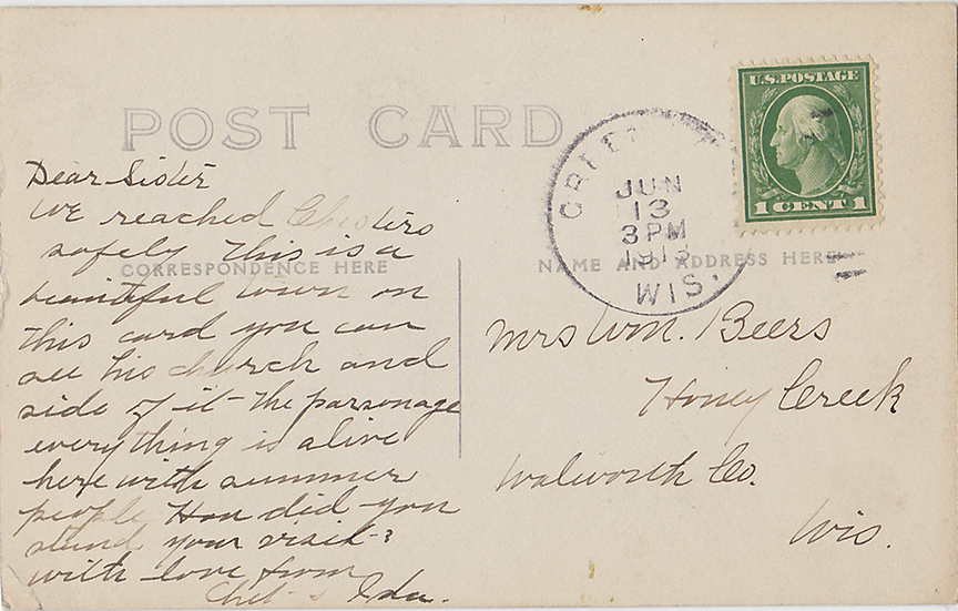 10641-First Methodist Episcopal Church & Parsonage-Postmarked 1913