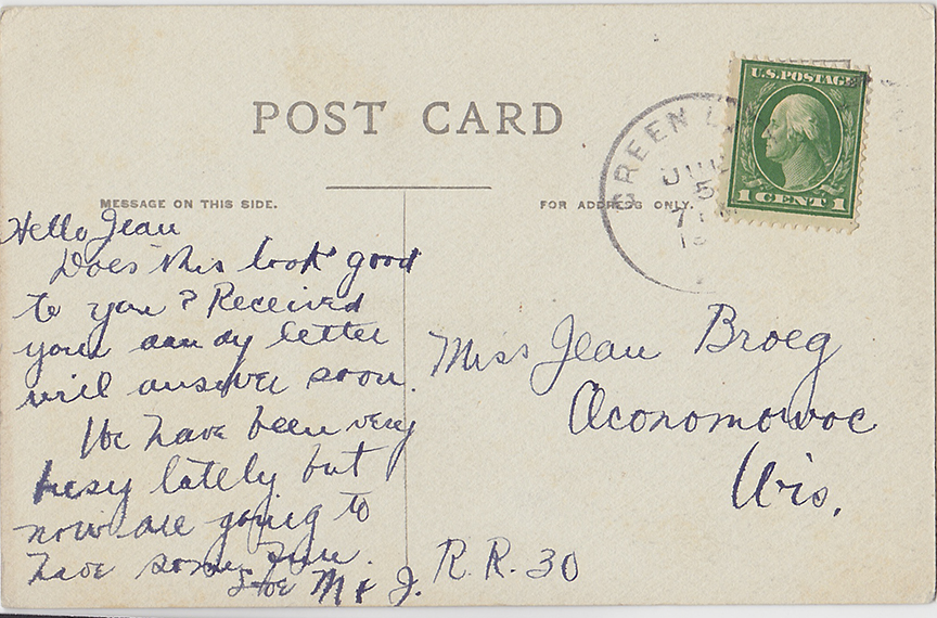 10664-Sandstone Green Lake, Wis-Postmarked 1913