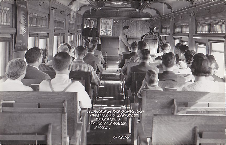 10706-Grace Chapel Car, American Baptist Assembly. Interior View