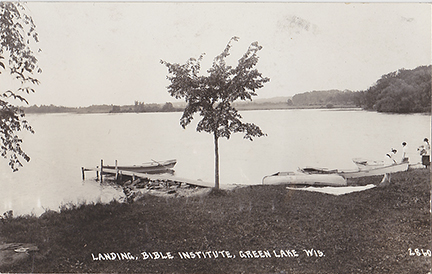 10764-Landing, Bible Institute, Green Lake WIS-Postmarked 1927