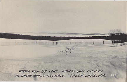 10780-Winter view of lake across Golf Course Northern Baptist Assembly, Green Lake, Wisc.