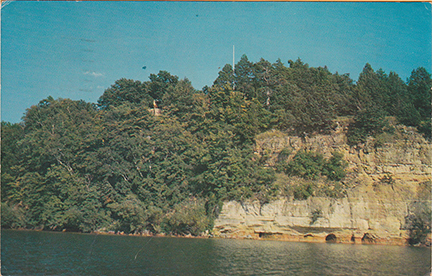 10838-Green Lake, Wisconsin Sand Stone Camp is located on a high bluff overlooking beautiful Green Lake.-Postmarked 1966