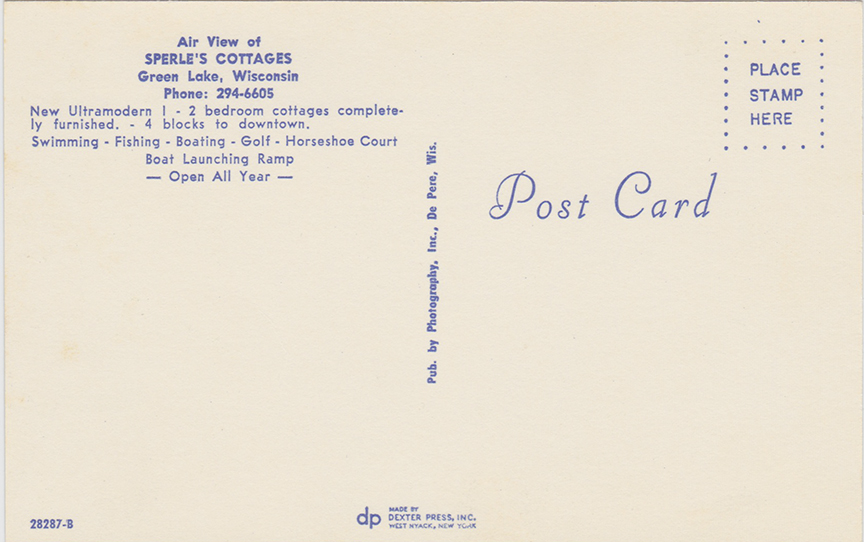 10911-Air view of Sperle's Cottages Green Lake, Wisconsin