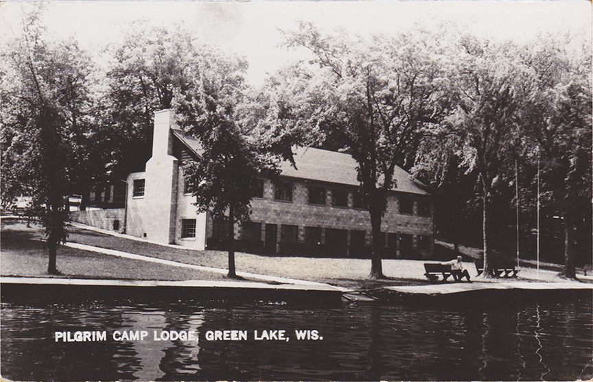 10934-Pilgrim Camp Lodge, Green Lake, WIS.-Postmarked 1956