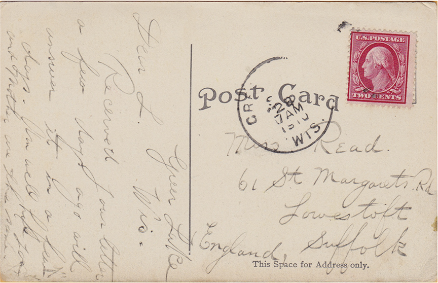 10937-Club House, Tuscombia Golf Links, Green Lake, Wis. Postmarked 1910