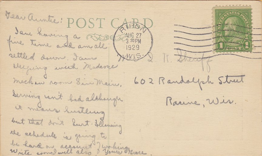 10953Sunset Cottage, Wholesome Rivalry Bible Institute-Postmarked 1929