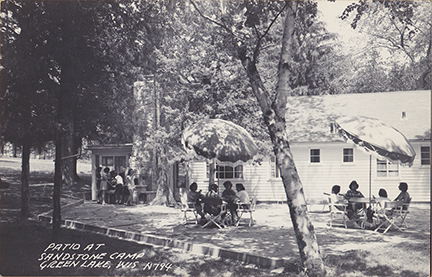 10960-Patio at Sandstone Camp Green Lake. WIS.