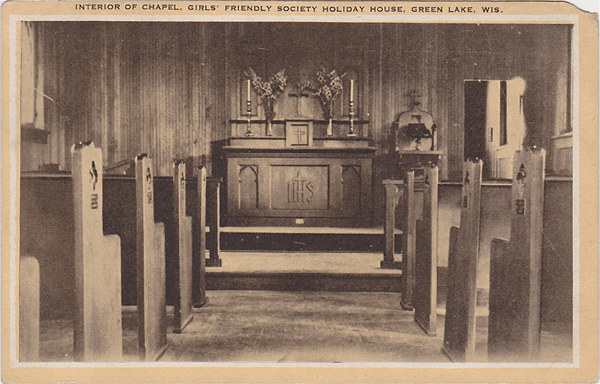 11027-Interior of Chapel, Girl's Friendly Society Holiday House-Postmarked 1934