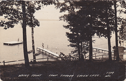 11047-Water Front, Camp Tichora, Green Lake, WIS.-Postmarked 1942