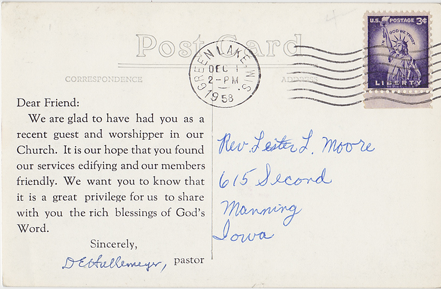 11051-Peace Lutheran Church - Postmarked 1958