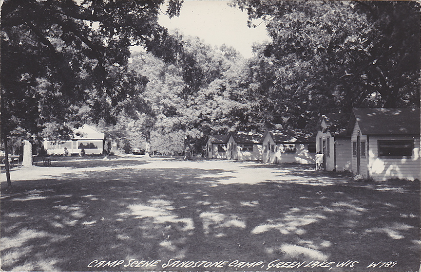 11074-Camp Scene Sandstone Camp, Green Lake, Wis.,