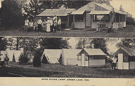 11120-Sand Stone Camp, Green Lake, Wis.-Postmarked 1917