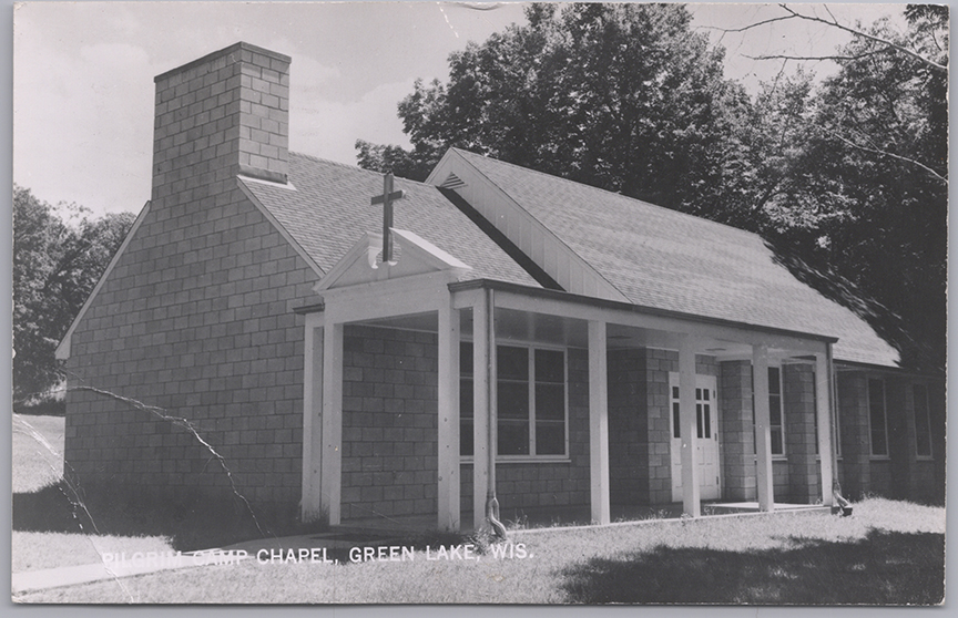 11166-Pilgrim Camp Chapel-Green Lake Bible Institute-Postmarked 1957