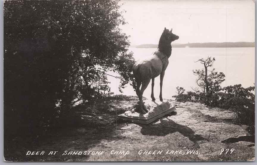 11179-Deer at Sandstone Camp, Green Lake, Wis. - Postmarked 1942