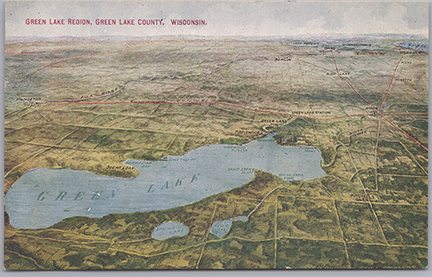 11187-Vintage Aerial View of Green Lake-Canceled 1912