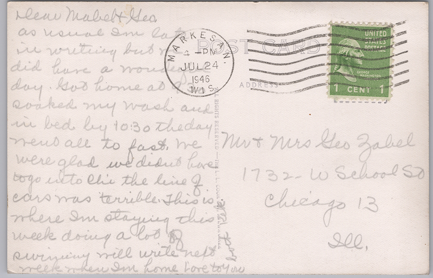 11214-Green Lake Terrace, Green Lake, Wis.-Canceled 1955