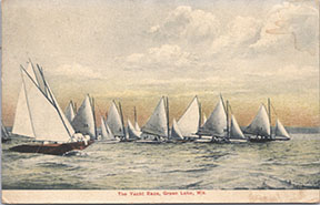 11281 - The Yacht Races on Green Lake Wisconsin - Postmarked 1917