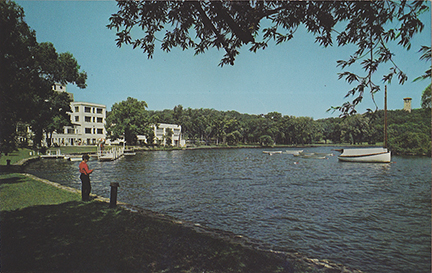 10083-The American Baptist Assembly, Green Lake Wisconsin Roger Williams water front from Inspiration Point