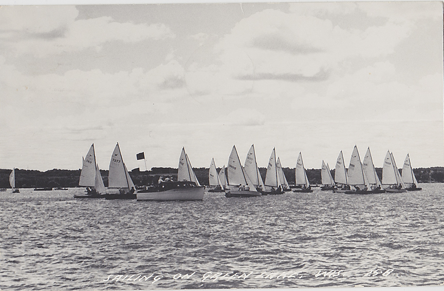 10170-Sailing on Green Lake, Wis.-Postmarked 1956