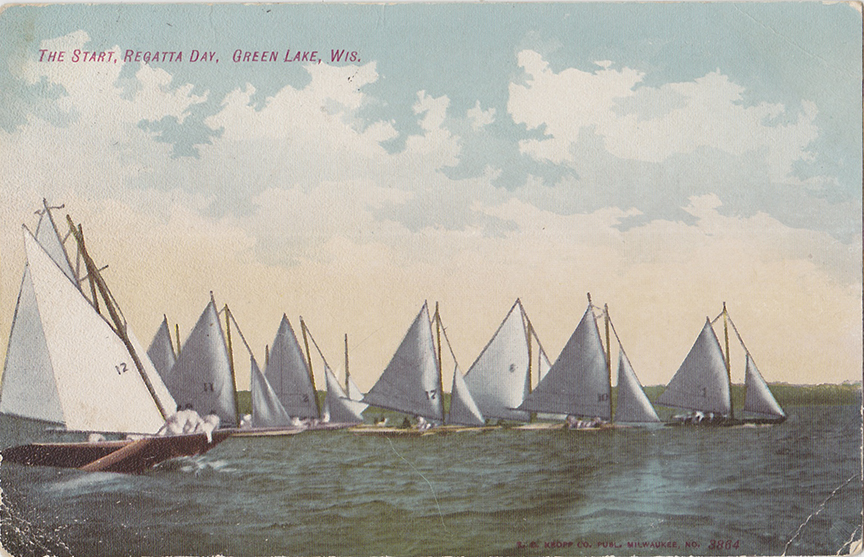 10171-The Start, Regatta Day, Green Lake, Wis.-Postmarked 1907