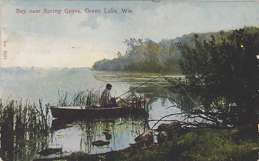 10211-Bay near Spring Grove, Green Lake, Wis.-Postmarked 1914