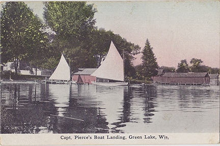 10227-Capt. Pierce's Boat Landing, Green Lake, Wis.-Postmarked 1912