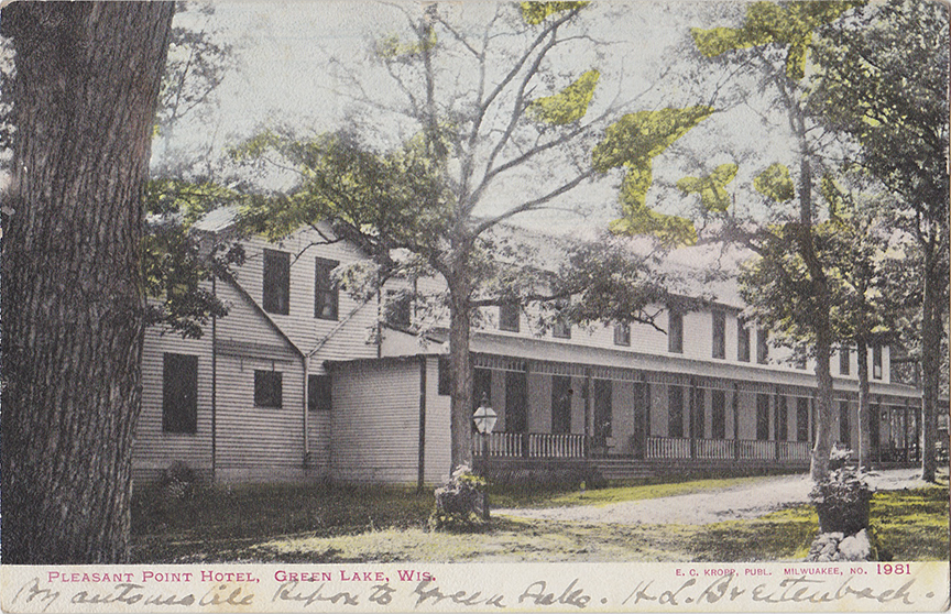 10271-Pleasant Point Hotel, Green Lake, Wis.-Postmarked 1906