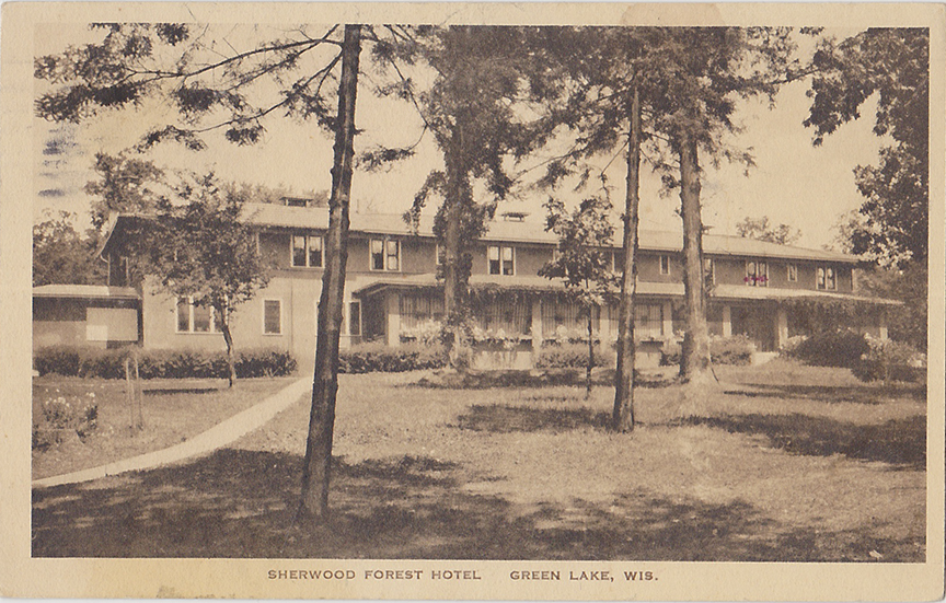 10277-Sherwood Forest Hotel, Green Lake, Wis.-Postmarked 1928