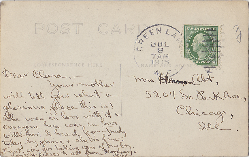 10279-Marian Cottage, Sherwood Forest, Green Lake, Wis.-Postmarked 1915