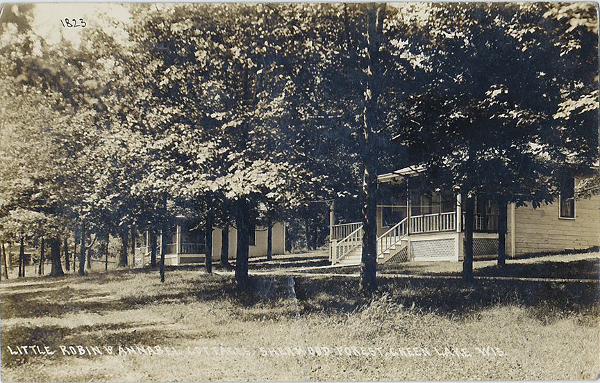 10322-Little Robin & Annabel Cottages, Sherwood Forest, Green Lake, Wis.-Postmarked 1915