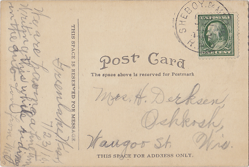 10380-Road to Sherwood Forest, Green Lake, Wis-Postmarked 1910