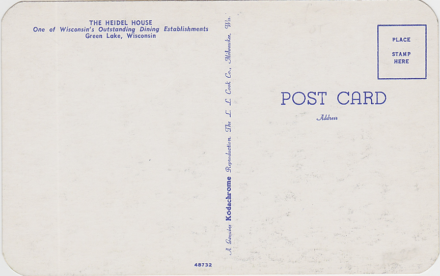 10382-The Heidel House One of Wisconsin's Outstanding Dining Establishments Green Lake, Wisconsin