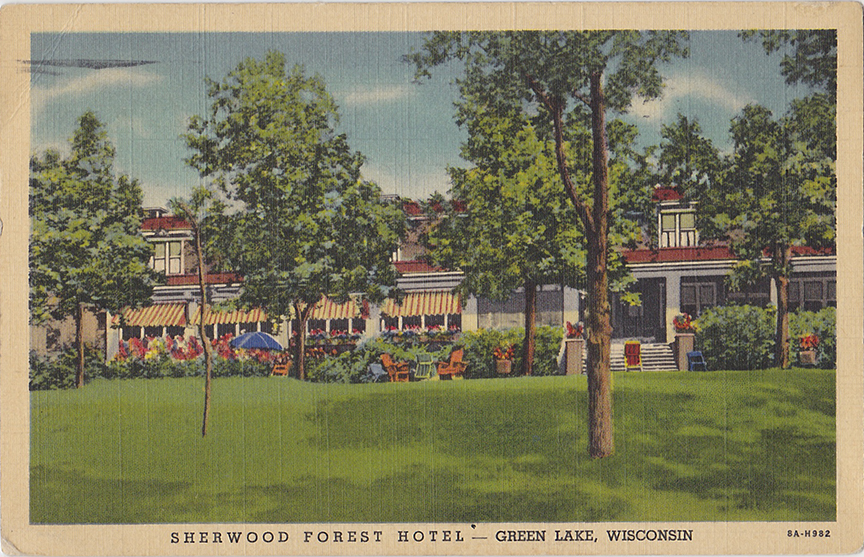 10425-Sherwood Forest Hotel - Green Lake, Wisconsin-Postmarked 1940