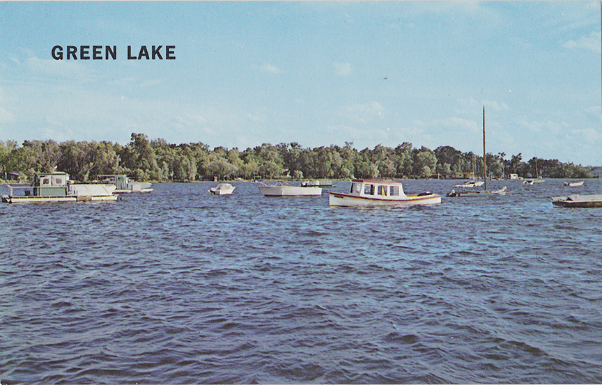 10472-Green Lake Deepest Lake in Wisconsin, Noted for excellent fishing of walleyed pike, trout and many other varieties of fish. An excellent Wisconsin Vacation spot.