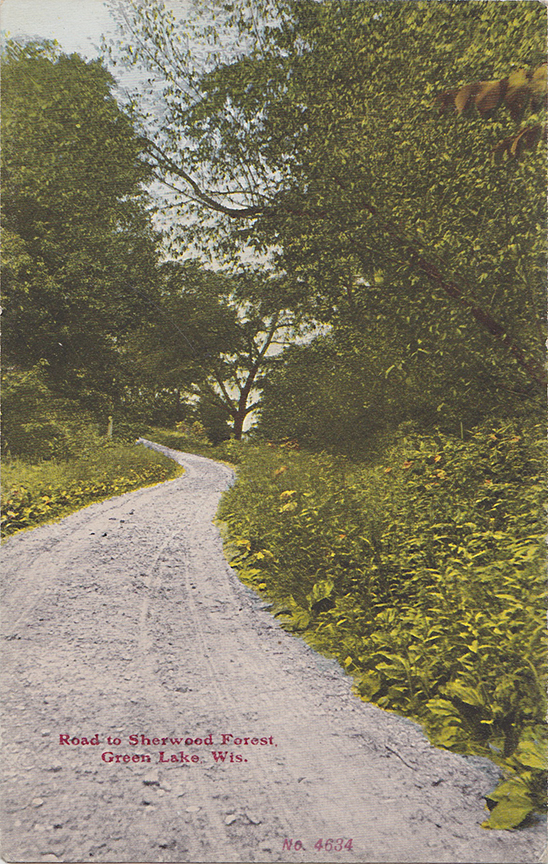 10577-Road to Sherwood Forest Green Lake, Wis.-Postmarked 1912