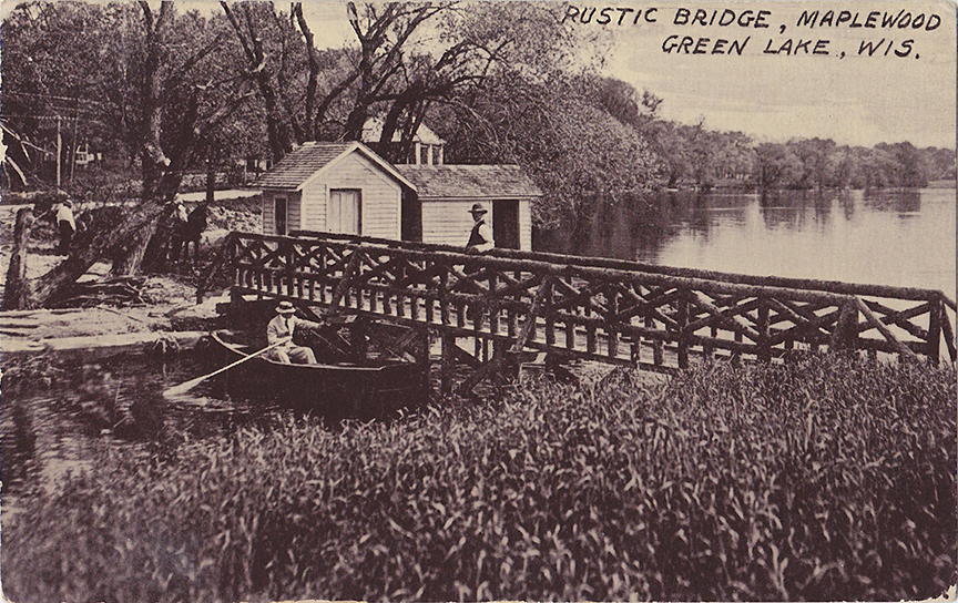 10610-Rustic Bridge, Maplewood Green Lake, Wis.-Postmarked 1910