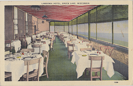 10670-Lawsonia Hotel, Green Lake, Wisconsin-Postmarked 1940