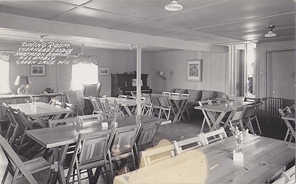 10676-Dining Room Shepherd's Lodge Northern Baptist Assembly Green Lake, Wis.